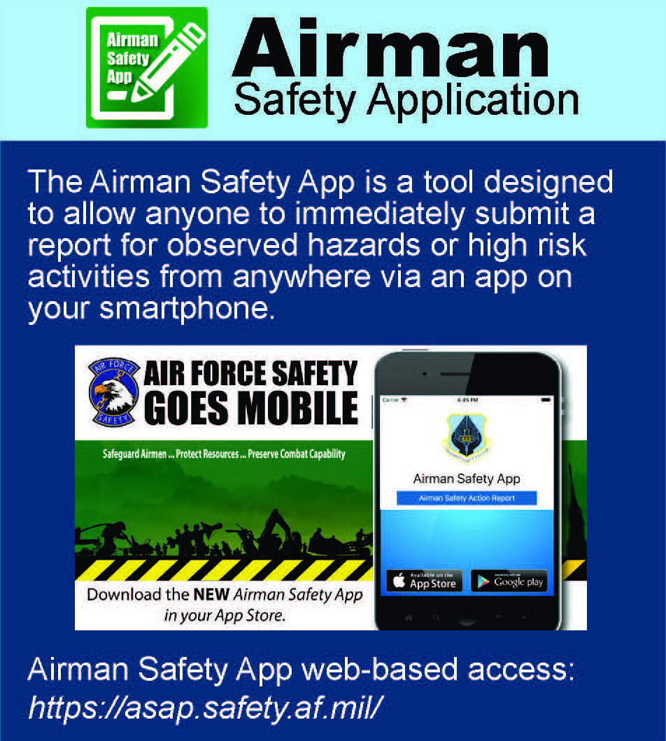 Graphic giving information on Airman Safety Application going to a mobile app for cell phones